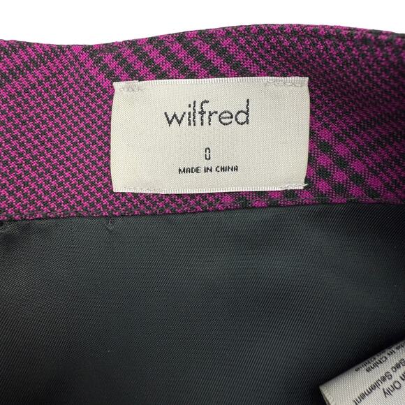 WILFRED Aritzia A-Line Plaid Mini Skirt Size 0 Purple / Black - Picture 4 of 6